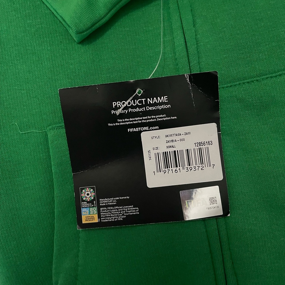 ZAMBIA WOMEN'S WORLD CUP 2023 GREEN ZIP HOODIE - UNISEX - Picture 5 of 5